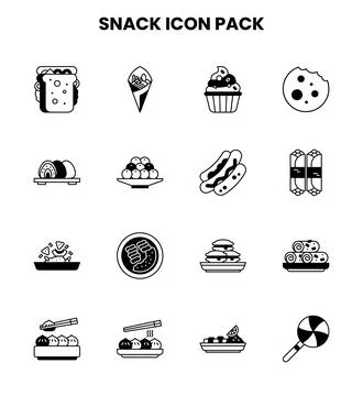 Snack DuoTone Vector Icons Pack Stock Illustration
