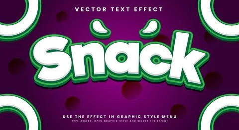 Snack editable text effect template 스톡 일러스트