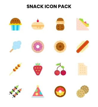 Snack Flat UI Icons Pack Stock Illustration