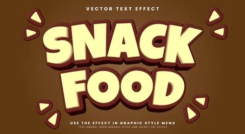 Snack food 3D editable text effect Template Stock Illustration