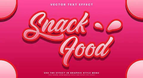 Snack Food editable text effect Template Stock Illustration