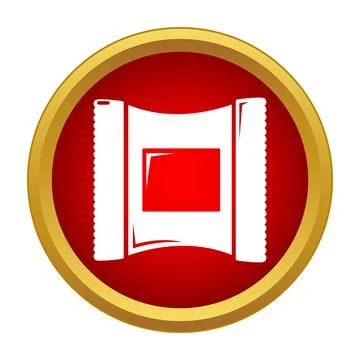 Snack food package wrapper icon in golden circle イラスト素材