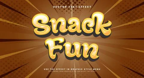 Snack fun 3d editable text effect template Stock Illustration