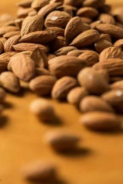 Snack. Heap of nuts on the table Stock Photos