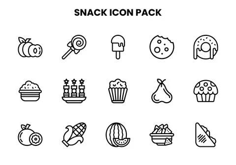 Snack Line Graphics Icons Pack Stockillustratie
