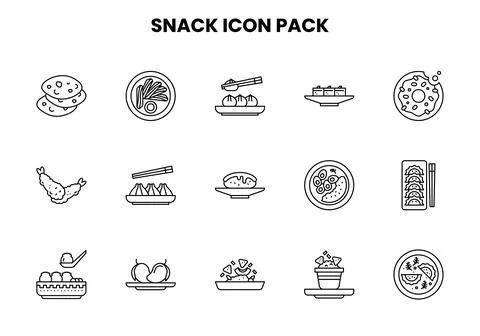 Snack Line Icons Pack Stock Illustration
