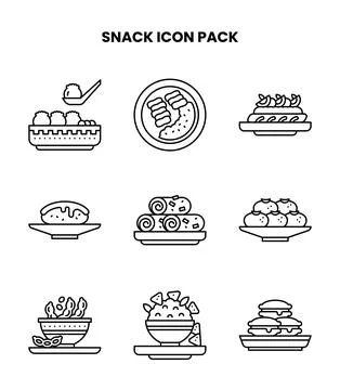 Snack Line Scalable Icons Pack Stock Illustration