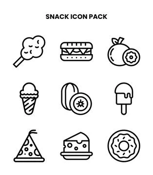 Snack Line UI Icons Pack Stock Illustration