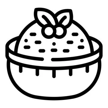 Snack meal icon outline vector. Bowl paste イラスト素材
