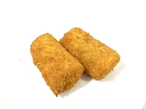 Snack named Risoles filled with crispy fried bread crumb texture Stock Photos