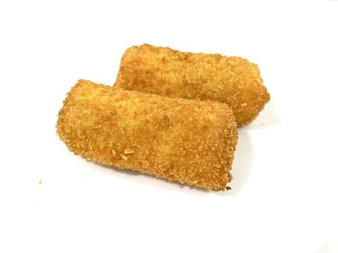 Snack named Risoles filled with crispy fried bread crumb texture Stock Photos