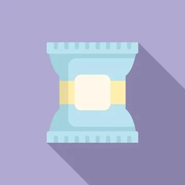 Snack pack icon flat vector. Fast food bag 库存插图