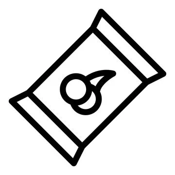 Snack package icon outline vector. Candy chip Illustrazione stock