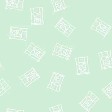 Snack potato vegetable line seamless pattern Stock Illustration