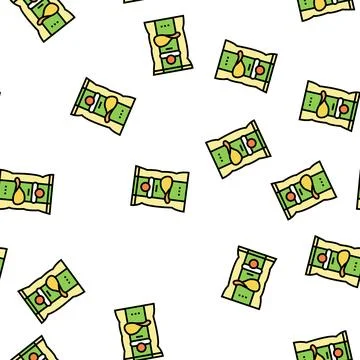 Snack potato vegetable vector seamless pattern Stock Illustration