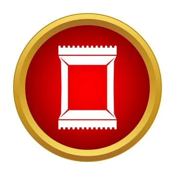 Snack pouch packaging icon displaying convenience food Stock Illustration