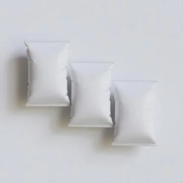 Snack pouch packaging white color on gray background for mockup collection ( Stock Illustration