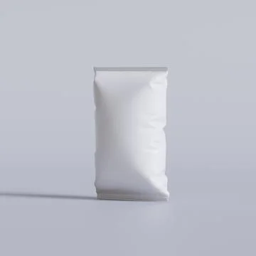 Snack pouch packaging white color on gray background for mockup collection ( Stock-Illustration