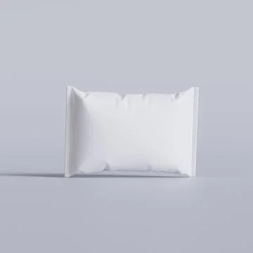 Snack pouch packaging white color on gray background for mockup collection ( Stock-Illustration