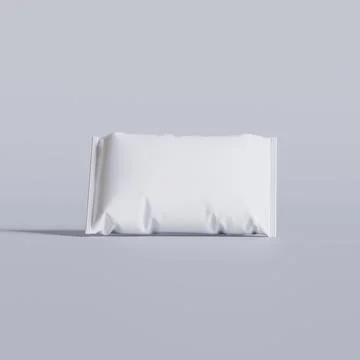 Snack pouch packaging white color on gray background for mockup collection ( Illustrazione stock