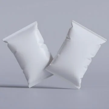 Snack pouch packaging white color on gray background for mockup collection ( Illustrazione stock