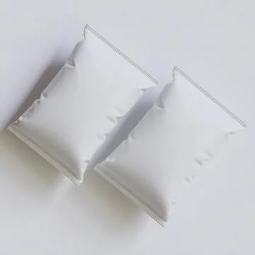 Snack pouch packaging white color on gray background for mockup collection ( Illustrazione stock