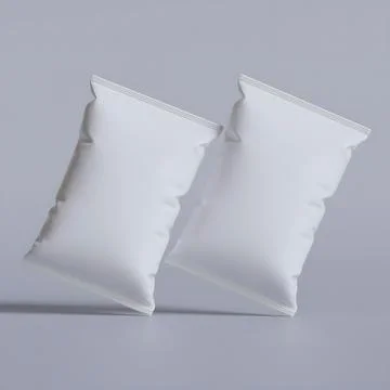 Snack pouch packaging white color on gray background for mockup collection ( Stock Illustration