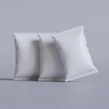 Snack pouch packaging white color on gray background for mockup collection ( Illustrazione stock
