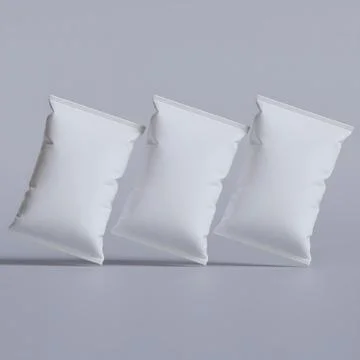 Snack pouch packaging white color on gray background for mockup collection ( Stock Illustration