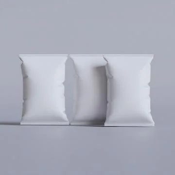 Snack pouch packaging white color on gray background for mockup collection ( Stock Illustration