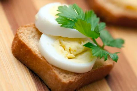 Snack with quail egg for buffet Stock Photos
