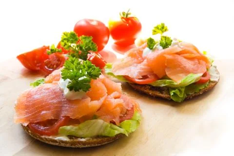 Snack with salmon Stock Photos
