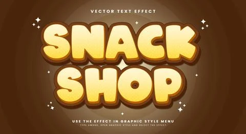 Snack Shop 3d editable text effect Template Stock Illustration