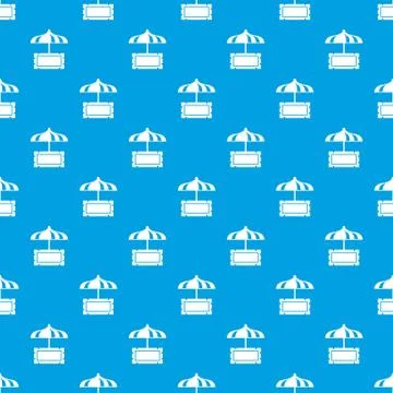 Snack stall pattern seamless blue Stock Illustration