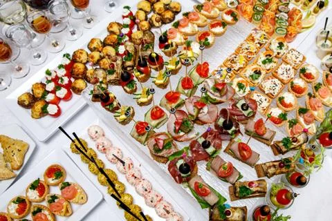 Snack table ready for the event Stock Photos