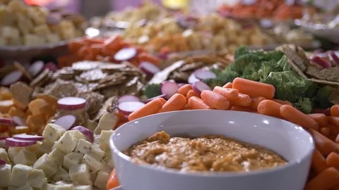 Snack Table Slow Motion Stock Footage 104047575