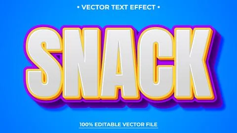 Snack Text Effect, Editable 3D Bold Text Style Stock Illustration