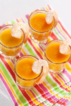 Snack with tiger prawns Stock Photos