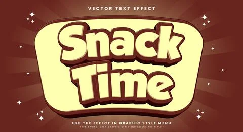 Snack time editable text effect template Stock Illustration