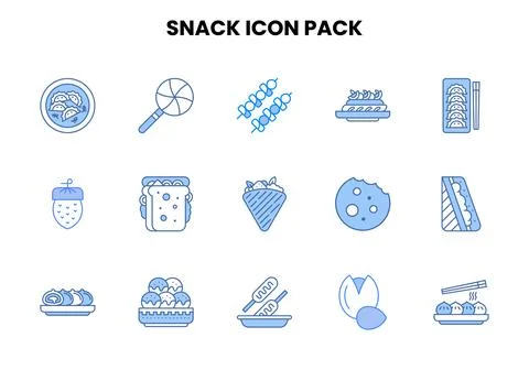 Snack Two Colour Scalable Icons Pack Stockillustratie