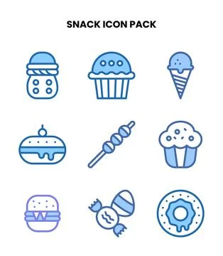 Snack Two Colour UI Icons Pack Stock Illustration