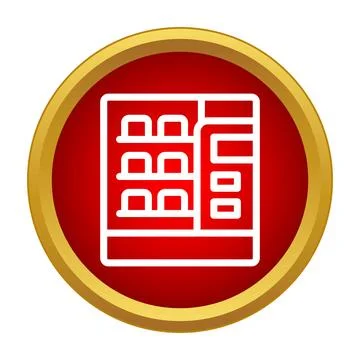 Snack vending machine offering automatic food services icon Stock Illustration