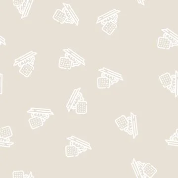 Snack with wasabi line vector seamless pattern Stock Illustration