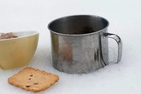 Snack in winter outdoo Foto stock