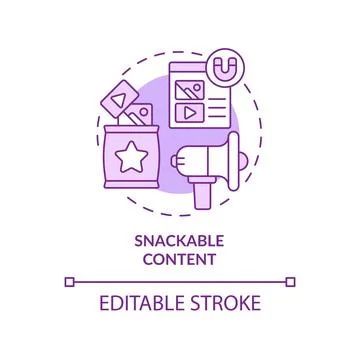Snackable content purple concept icon Stock-Illustration