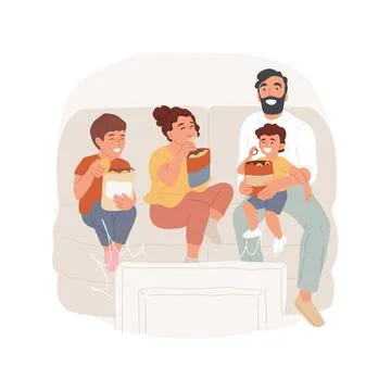 Snacking non-stop isolated cartoon vector illustration. Stock Illustration
