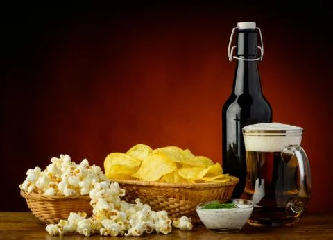 Snacks and beer Stock Photos