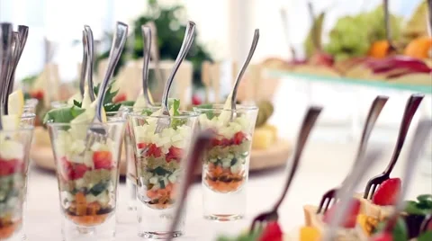 Snacks are on the table Stock Footage 43175788