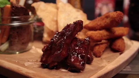 Snacks for beer. Stock Footage 144219646