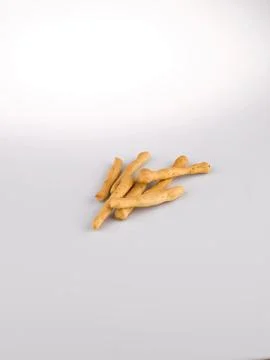 Snacks ; Bread sticks biscuits on white background Foto stock